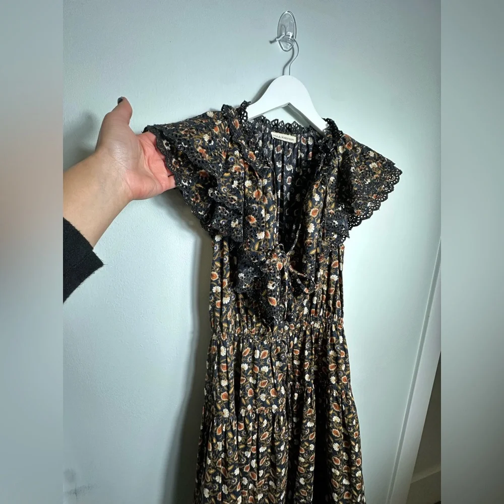 ULLA JOHNSON Yvette Floral Cotton Midi Dress Size 4 - Picture 13 of 17